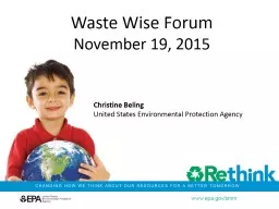 Waste Wise  Forum November 19, 2015