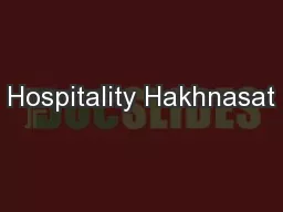 Hospitality Hakhnasat