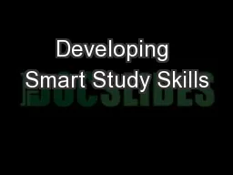 Developing Smart Study Skills