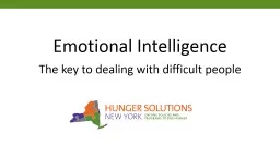 Emotional Intelligence  The key to dealing with difficult people