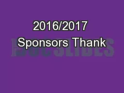 2016/2017 Sponsors Thank