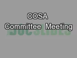 COSA Committee  Meeting