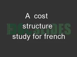 A  cost  structure study for french