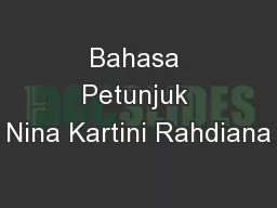 Bahasa Petunjuk Nina Kartini Rahdiana