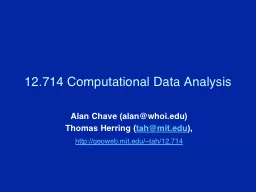 12.714 Computational Data Analysis