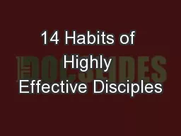 14 Habits of Highly Effective Disciples