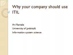Why your company should use ITIL
