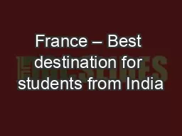 France – Best destination for students from India