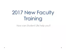 2017 New Faculty Orientation
