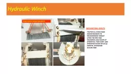Hydraulic Winch MOUNTING BOLTS