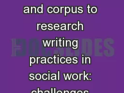 Combining  ethnography and corpus to research writing practices in social work: challenges