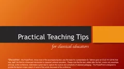 Practical Teaching Tips f