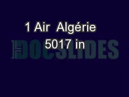 1 Air  Algérie  5017 in