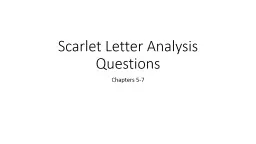 Scarlet Letter Analysis Questions