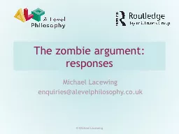 The zombie argument:  responses