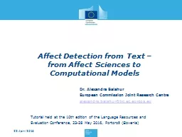 Affect Detection from Text –