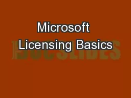 Microsoft Licensing Basics