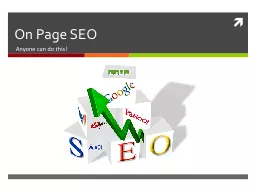 On Page SEO Anyone can do this