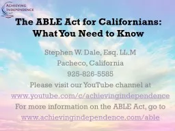 The ABLE Act for Californians: What You Need to Know