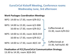 EuroCirCol  Kickoff Meeting, Conference rooms