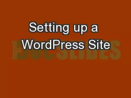 Setting up a WordPress Site