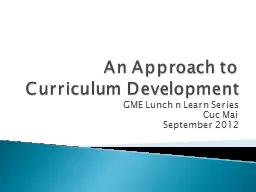 An Approach to Curriculum Development