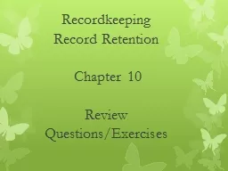 Recordkeeping  Record Retention