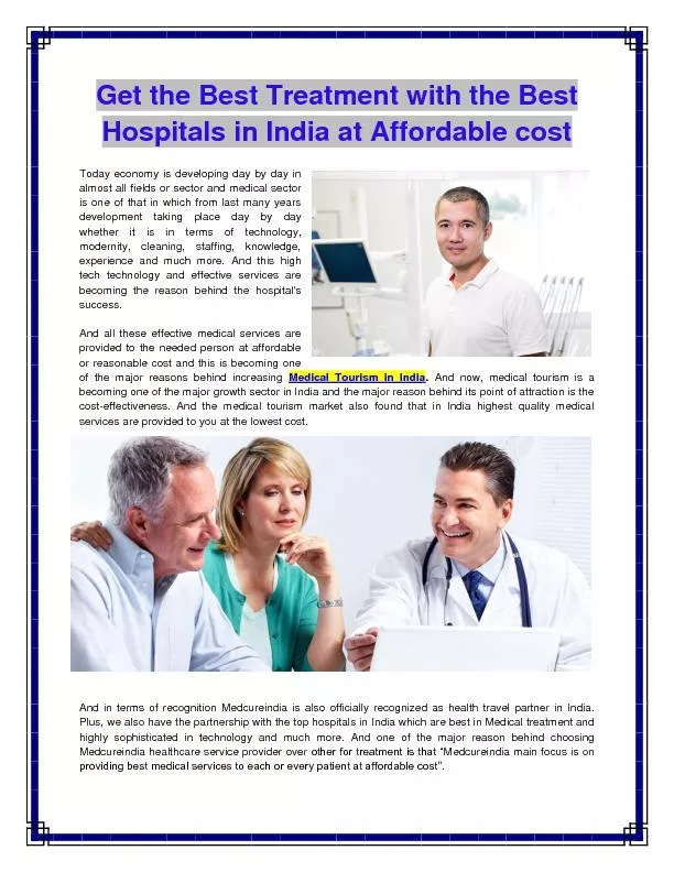 Medical Tourism In India