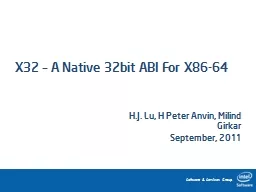 X32 – A  Native   32bit ABI For