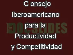   C onsejo Iberoamericano para la Productividad y Competitividad