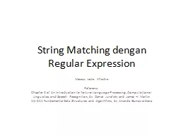 String Matching dengan  Regular Expression