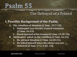 Psalm 55  The Betrayal of a Friend