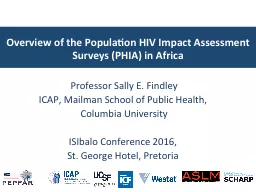 Overview of the Population HIV Impact Assessment Surveys (PHIA) in Africa