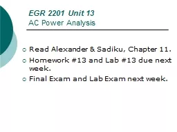 EGR 2201 Unit 13 AC  Power Analysis