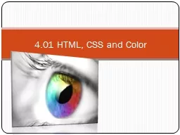 4.01 HTML, CSS and Color