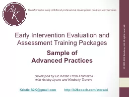 Early Intervention Evaluation and Assessment Training Packages