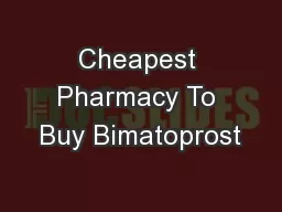 Cheapest Pharmacy To Buy Bimatoprost