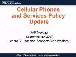 Cellular Phones  and  Services Policy