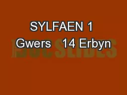 SYLFAEN 1 Gwers   14 Erbyn