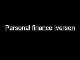 Personal finance Iverson
