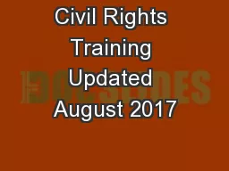 Civil Rights Training Updated August 2017