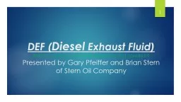 DEF ( Diesel  Exhaust Fluid)