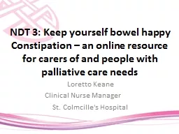 NDT  3: Keep  yourself  bowel happy