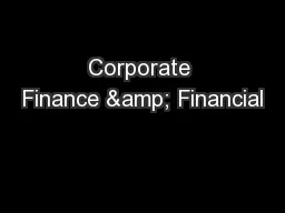Corporate Finance & Financial