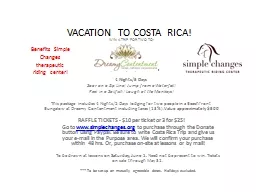 VACATION TO COSTA RICA! WIN A TRIP FOR TWO TO:
