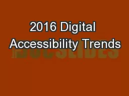 2016 Digital Accessibility Trends