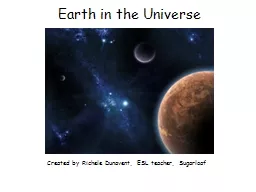 Earth in the Universe C reated by Richele Dunavent, ESL teacher, Sugarloaf