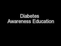 Diabetes Awareness Education