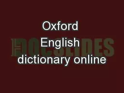 Oxford English dictionary online