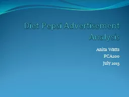 Diet Pepsi Advertisement Analysis